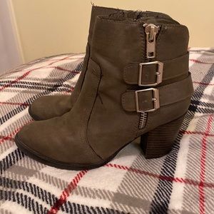 Brown Heeled Ankle Boots